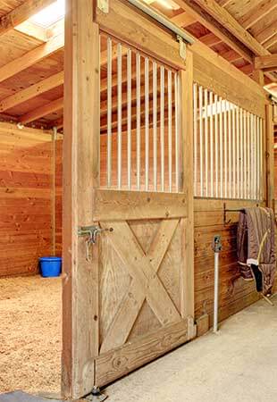 ADH Stable barn with beam ceiling and open door