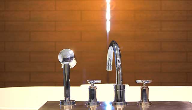 ADH - Shower faucet and head on bath tub